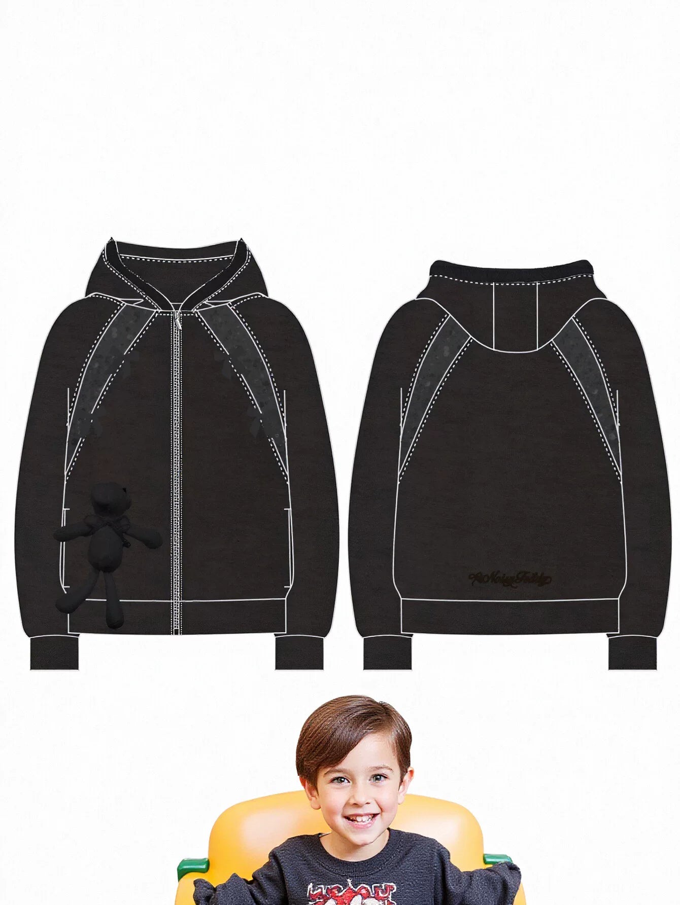 Lace Detail Zip Up Hooded Jacket