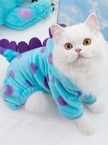 Cozy Fleece Monster Cat Hoodie