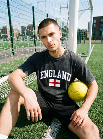 World Cup 2026 Acid Wash England Graphic  T-Shirt