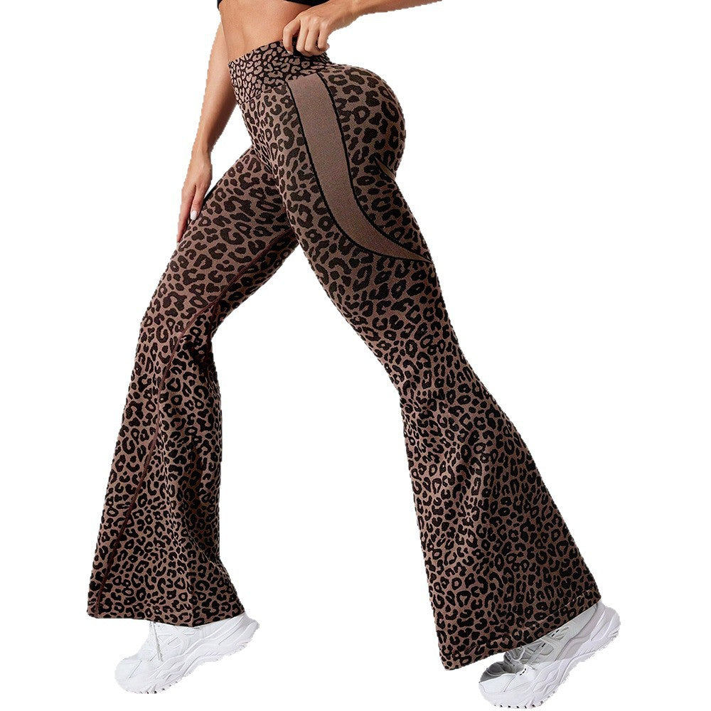 Butt Lifting Leopard Print Yoga Flare Pants