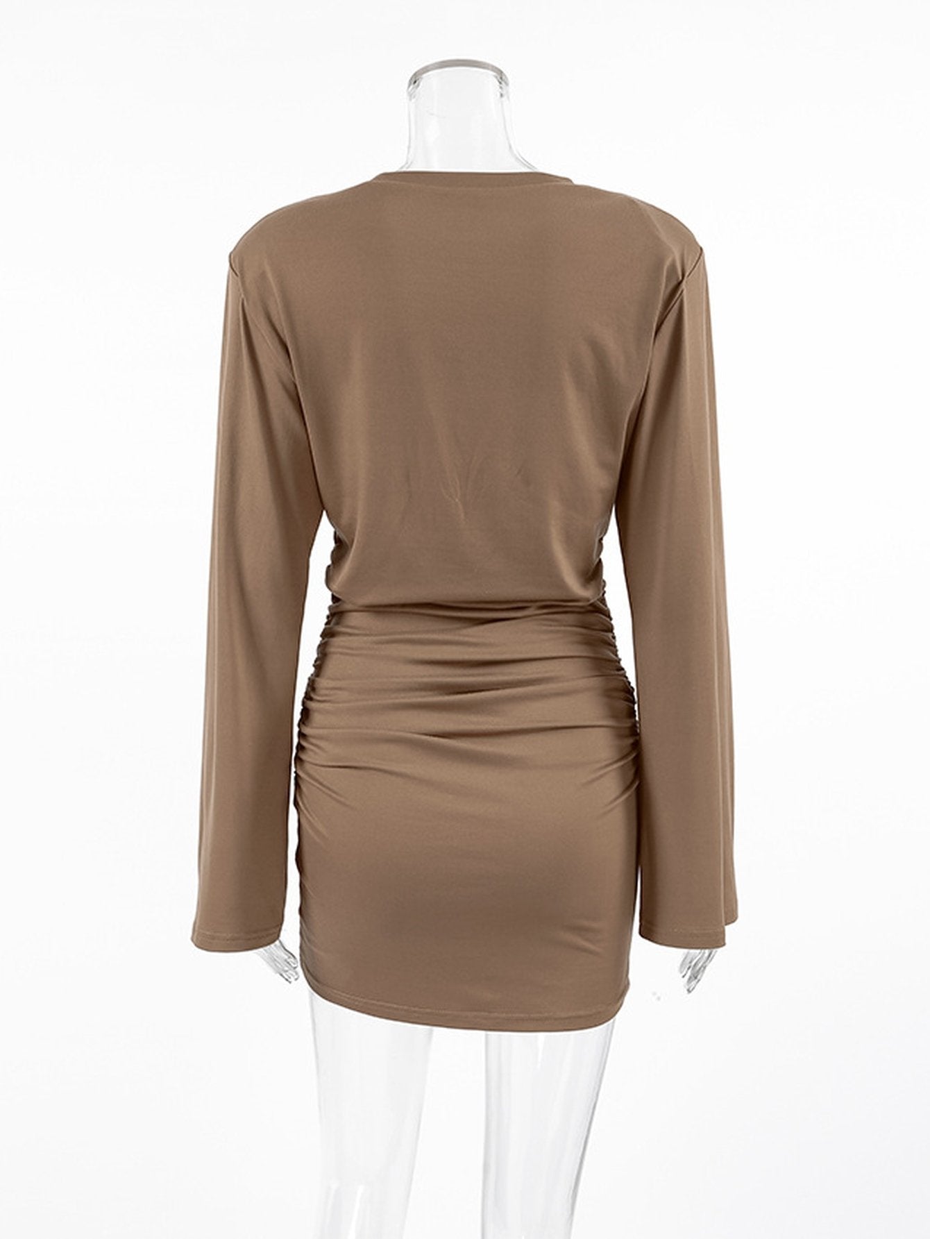 Ruched Tie Waist Mini Dress