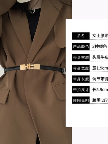 Minimalist Slim Leather Waist Belt