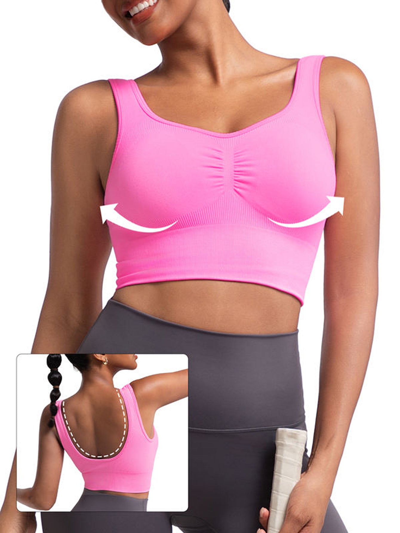 Ruched Seamless Athletic Yoga Tank Top