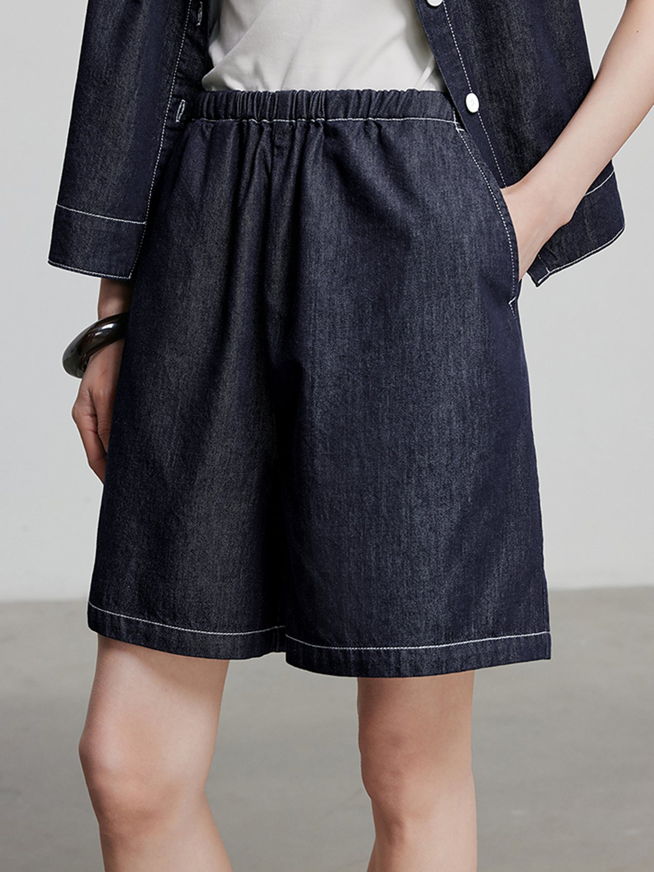TOYOUTH Relaxed Fit Vintage Stitch Casual Shorts