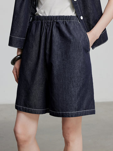 TOYOUTH Relaxed Fit Vintage Stitch Casual Shorts
