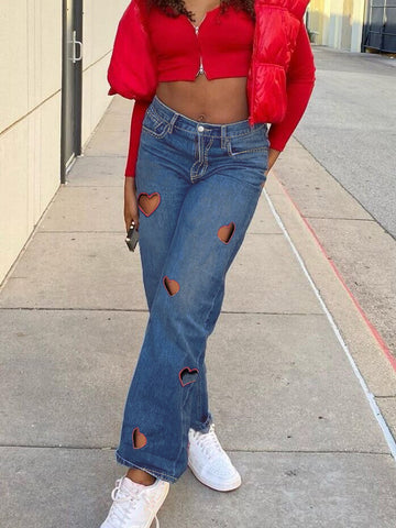 Non Stretch Loose Wide Leg Jeans
