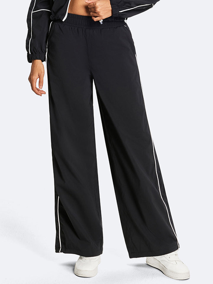 High Waisted Piping Sporty Jogger Pants