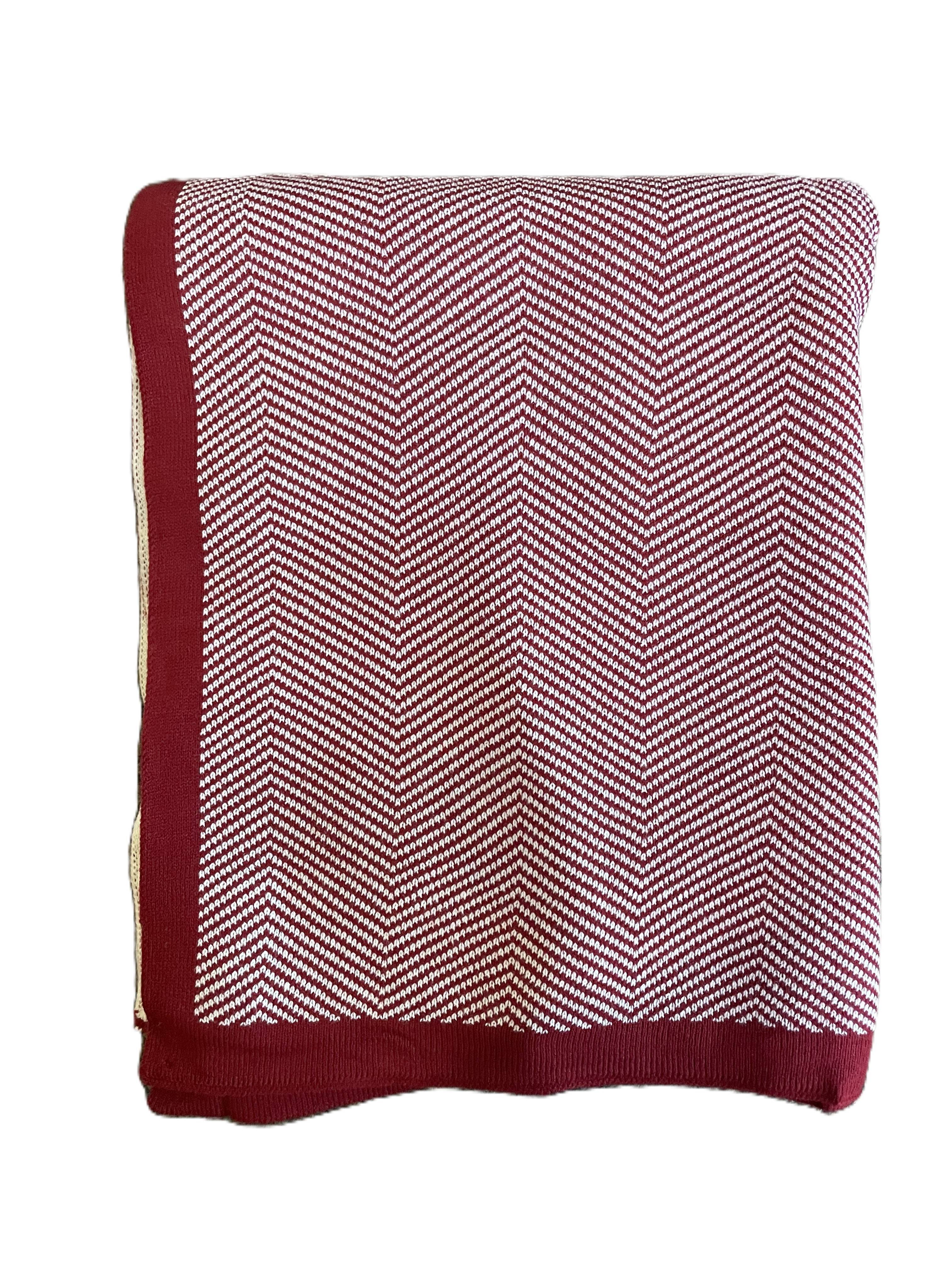 Soft Herringbone Cotton Throw Blanket