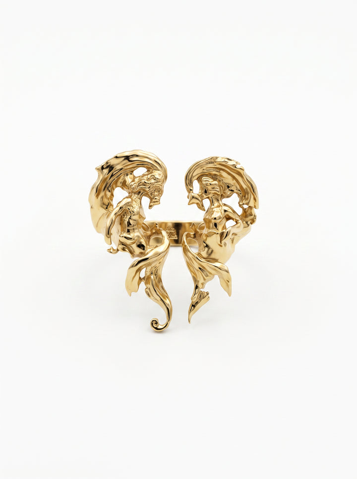 Organic Abstract Gold Statement Ring