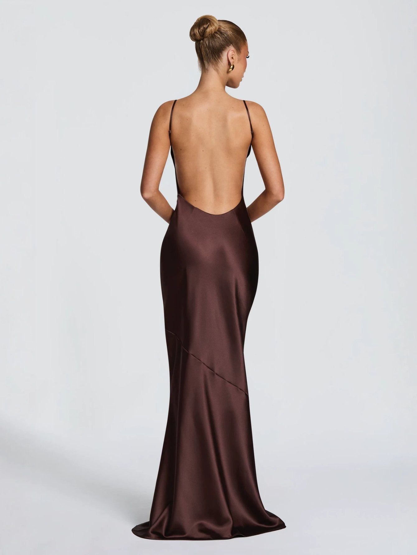 Satin Cowl Neck Maxi Dress