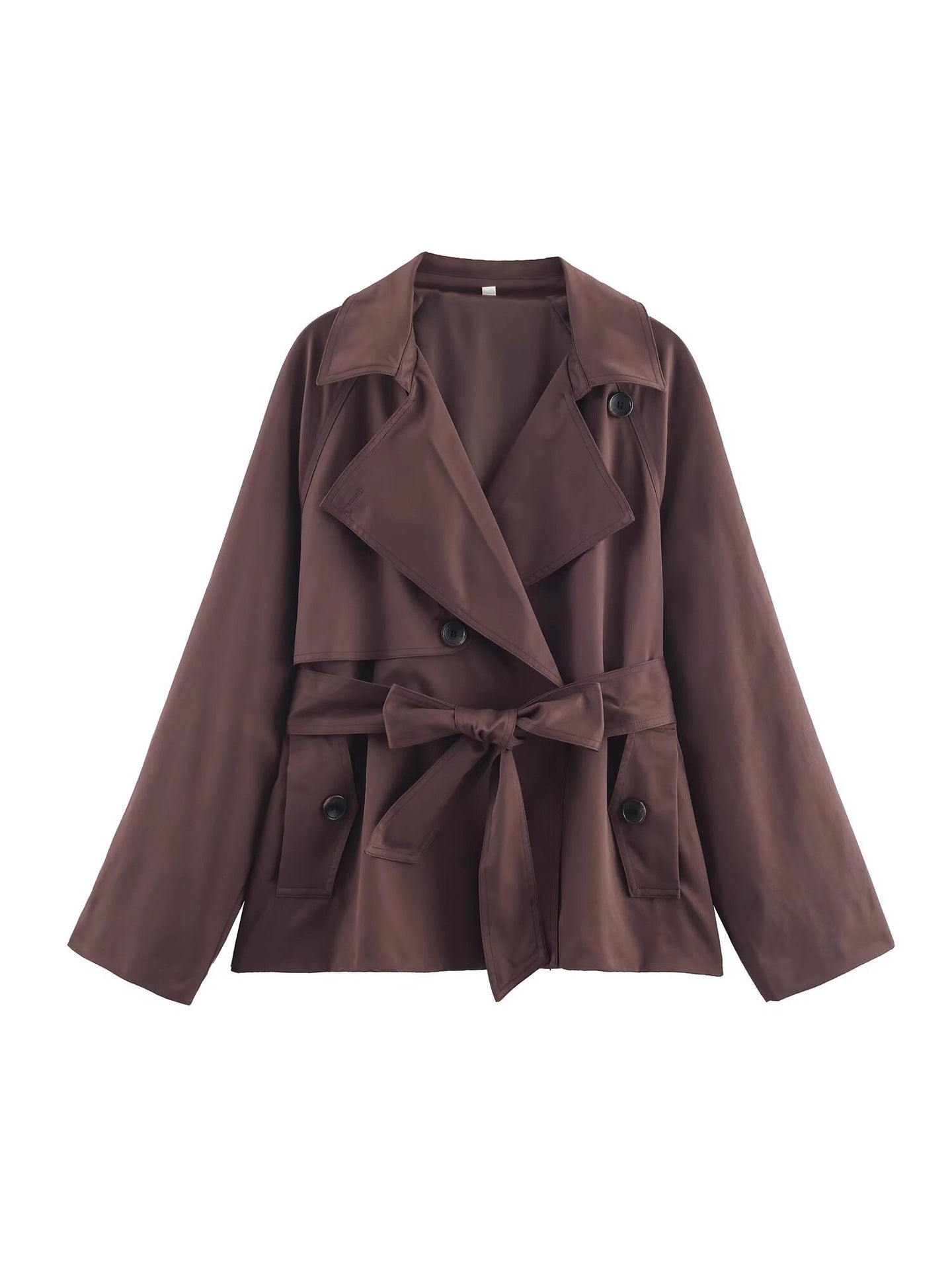Classic Belted Double Breasted Trench Jacket