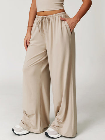Drawstring Waist Straight Leg Pants