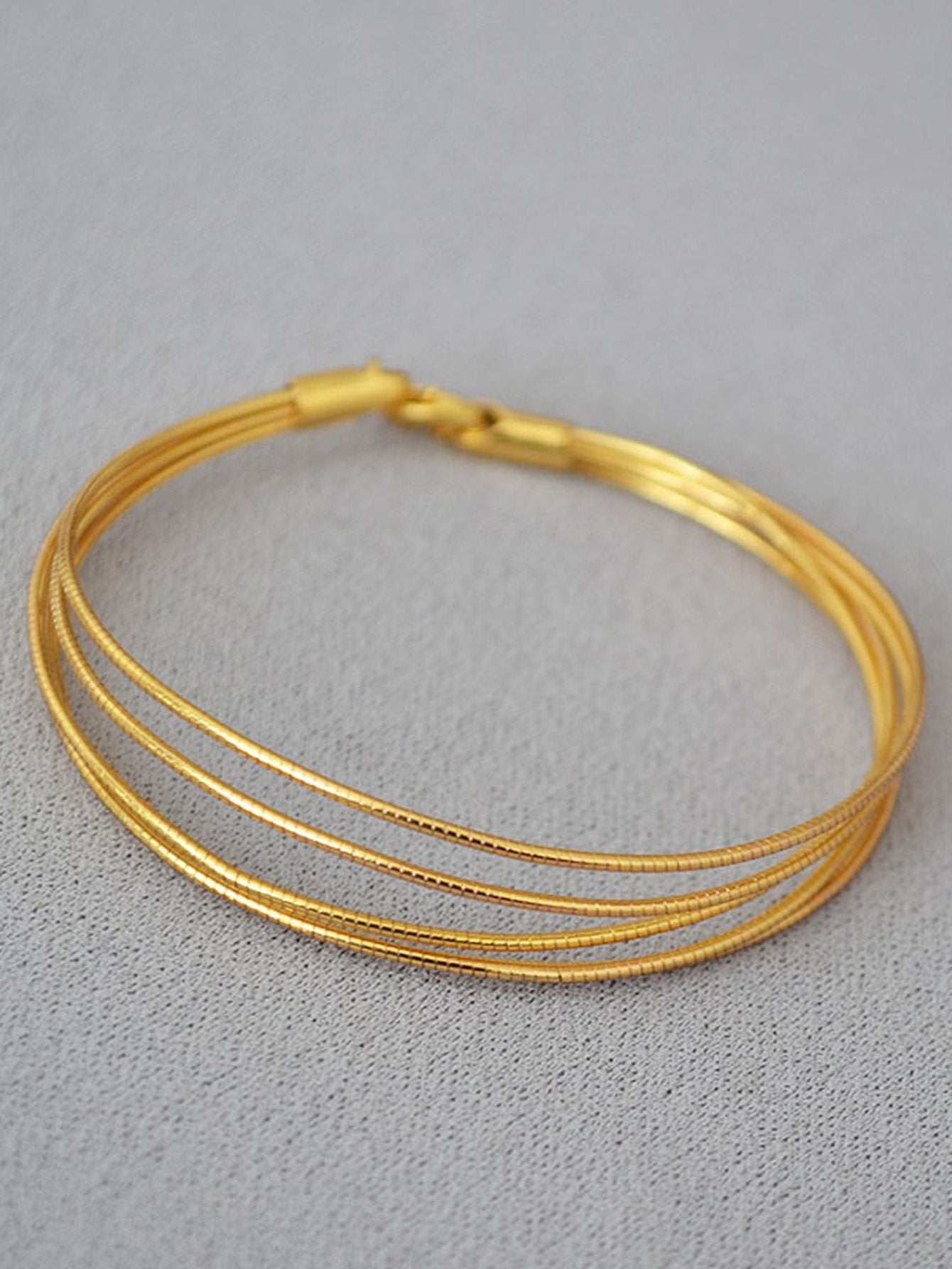 Minimalist Layered Gold Snake Chain Bracelet