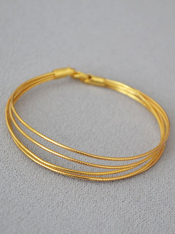 Minimalist Layered Gold Snake Chain Bracelet