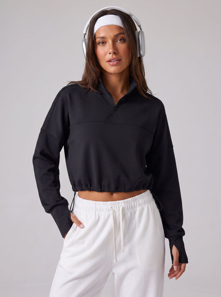 Cropped Half Zip Athletic Jacket