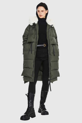 Faux Fur Hooded Puffer Coat