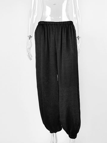 Shimmering High Waisted Cuffed Pants