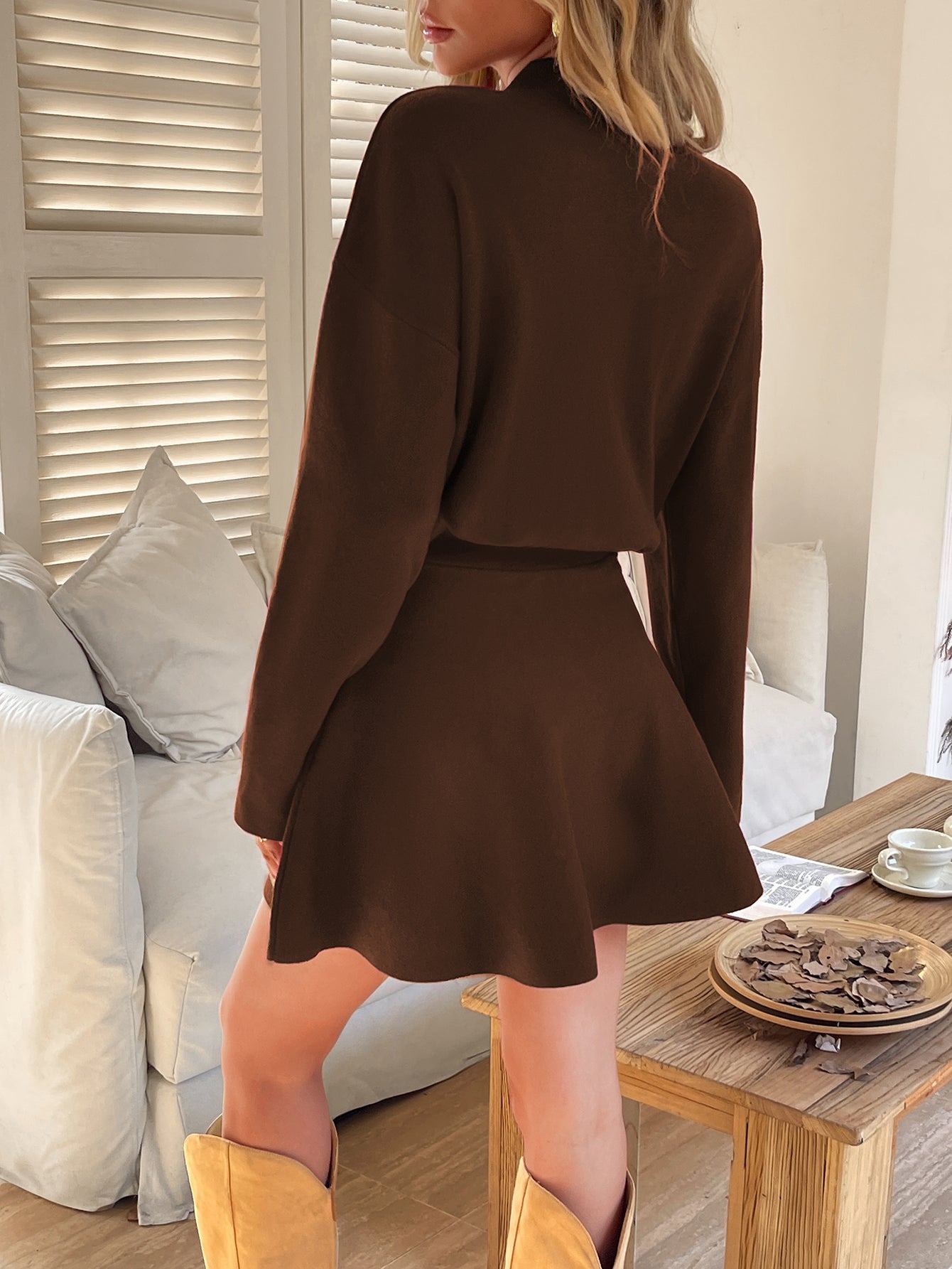Cozy Long Sleeve Knit Mini Dress