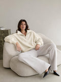 Oversized Quarter Zip Fleece Sweatshirt