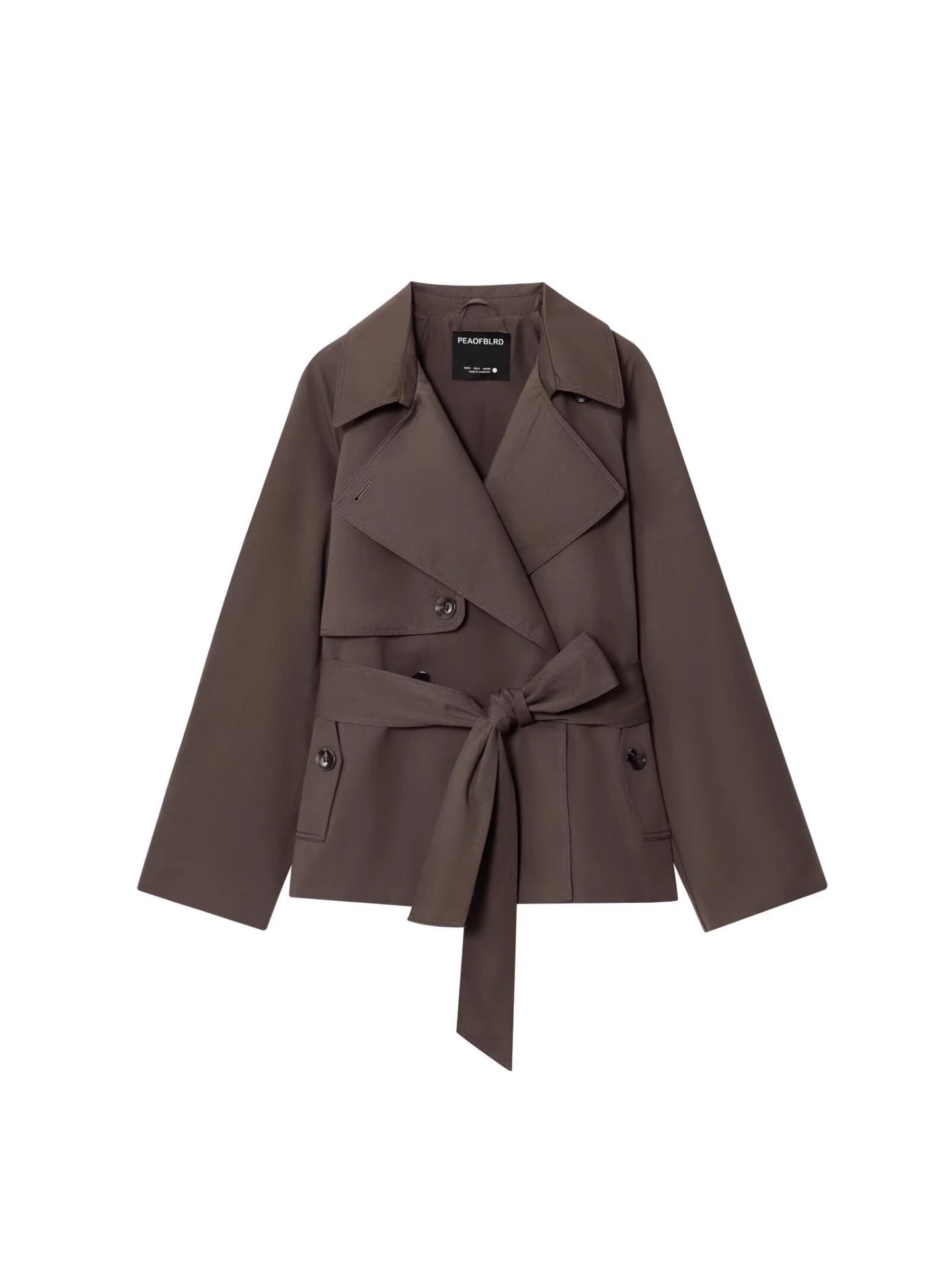 Classic Belted Double Breasted Trench Jacket