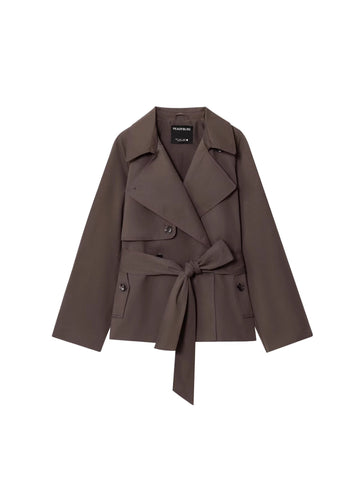 Classic Belted Double Breasted Trench Jacket