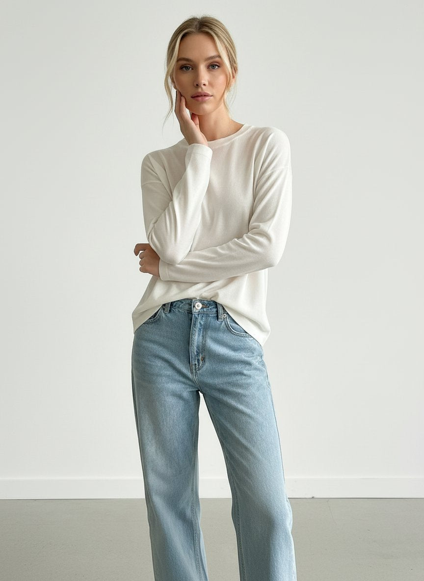Lon Sleeves Loose Fit Soft Touch Basic T-Shirt
