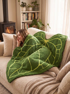 Soft Plush Botanical Leaf Blanket