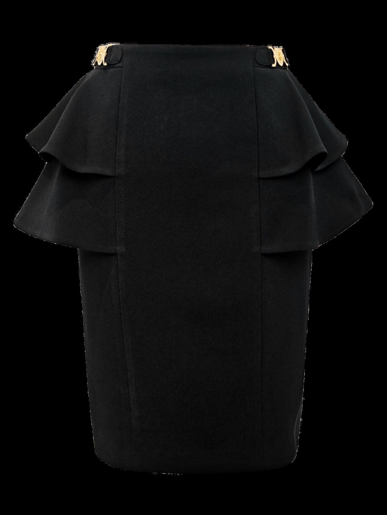 Elegant Peplum High Waist Midi Skirt