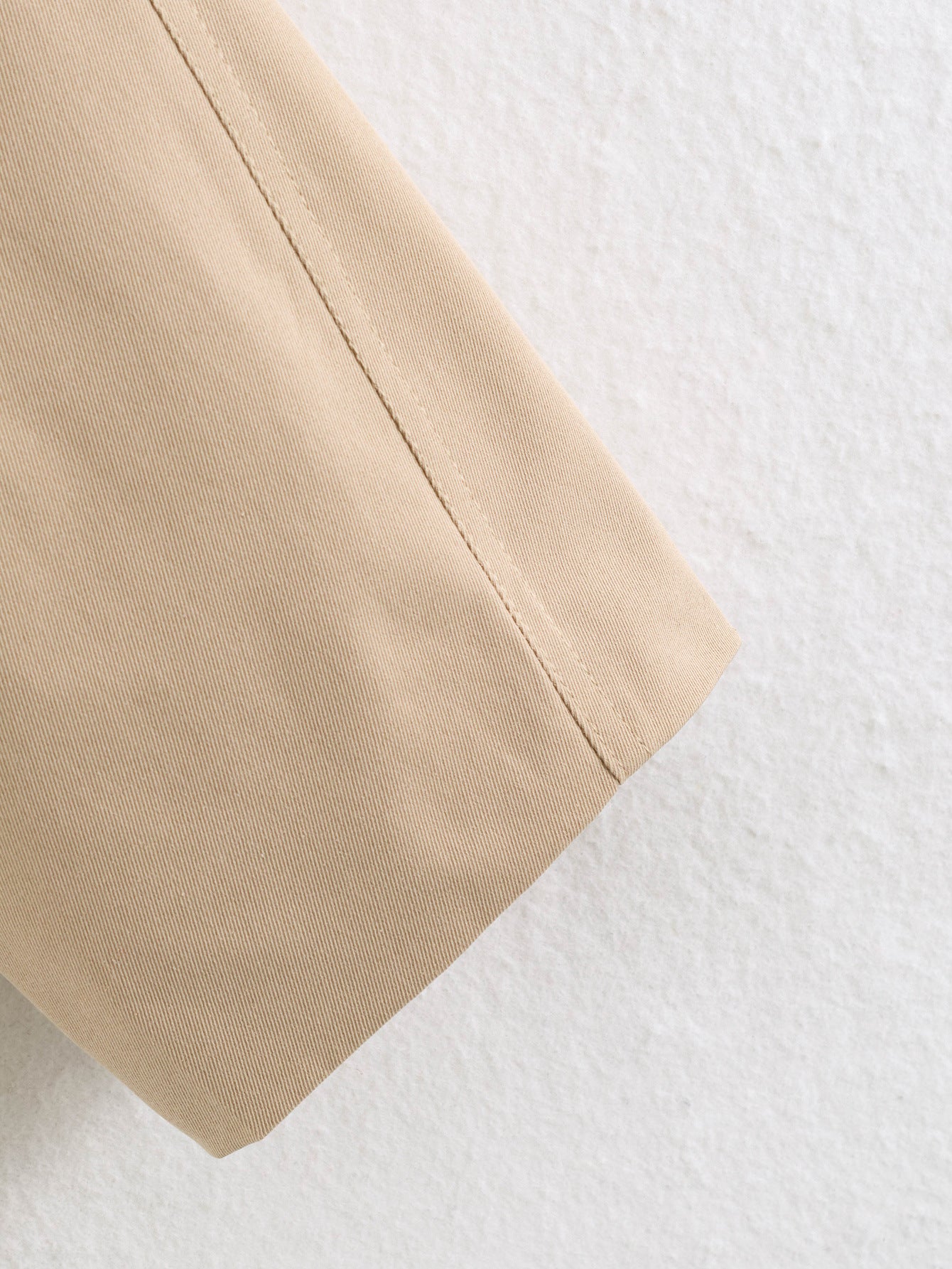 Oversized Belted Beige Cotton Jacket