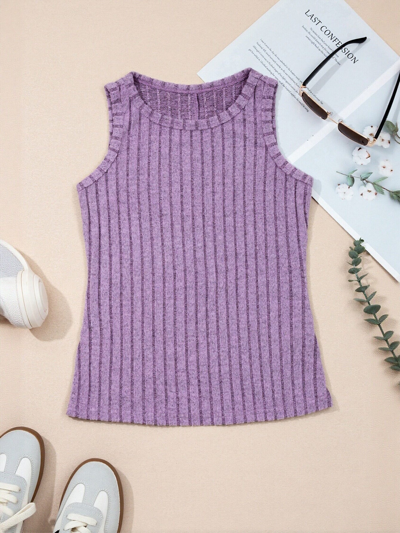 Ribbed Fitted Sleeveless Top