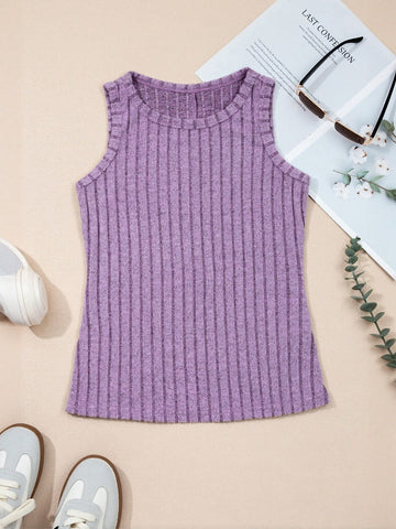 Ribbed Fitted Sleeveless Top