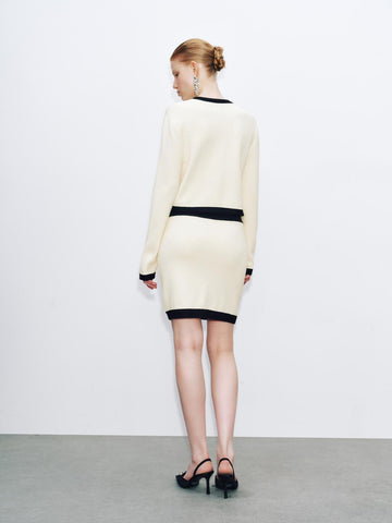 Urban Revivo Knitted Mini Skirts-Nude Beige