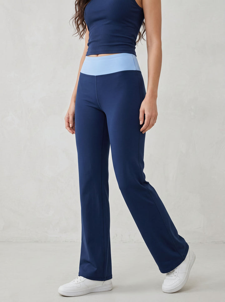 High Waisted Foldover Flare Yoga Pants