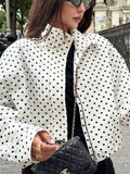 Oversized Polka Dot Zip Up Jacket