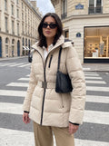 Belted Hooded Warm Puffer Jacket