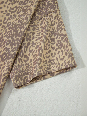Leopard Star Studded Graphic T Shirt
