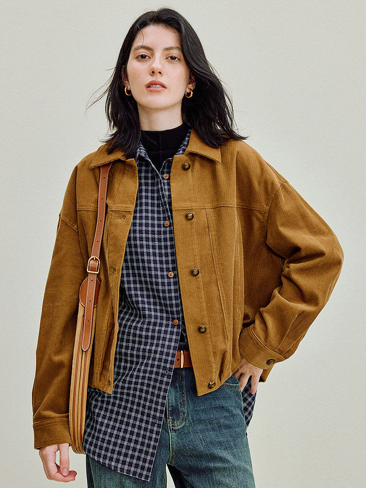 Organic Cotton Corduroy Button Jacket