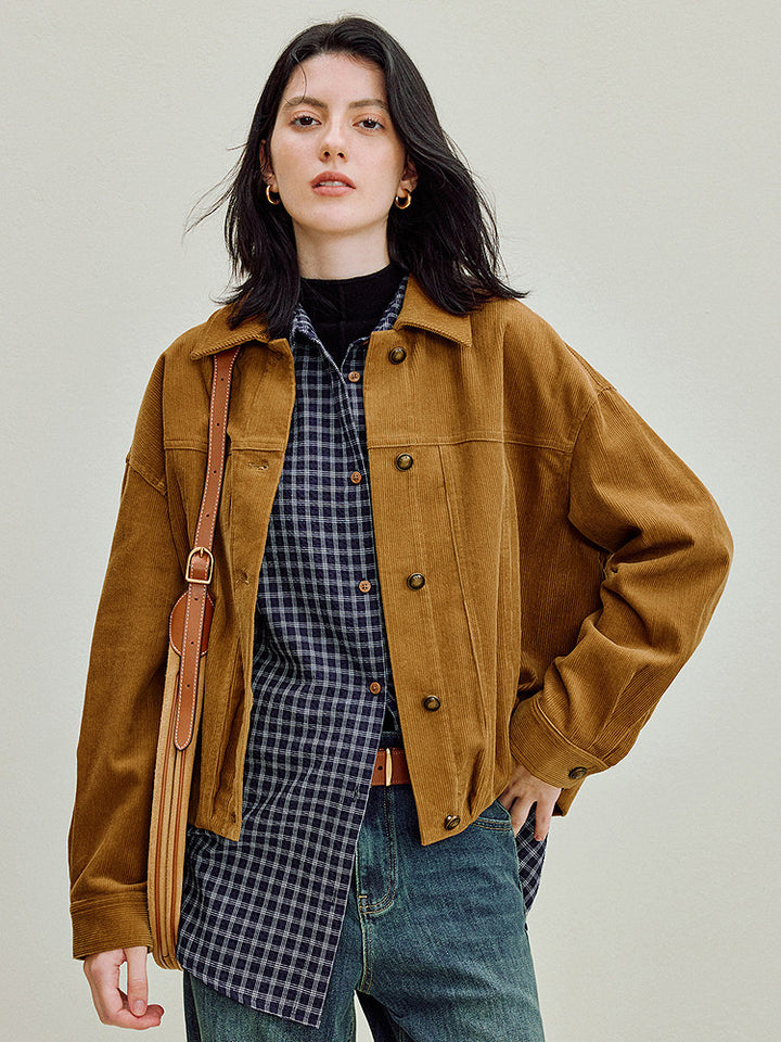 Organic Cotton Corduroy Button Jacket