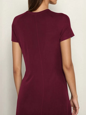 Short Sleeve Midi Length Classic Solid Dress