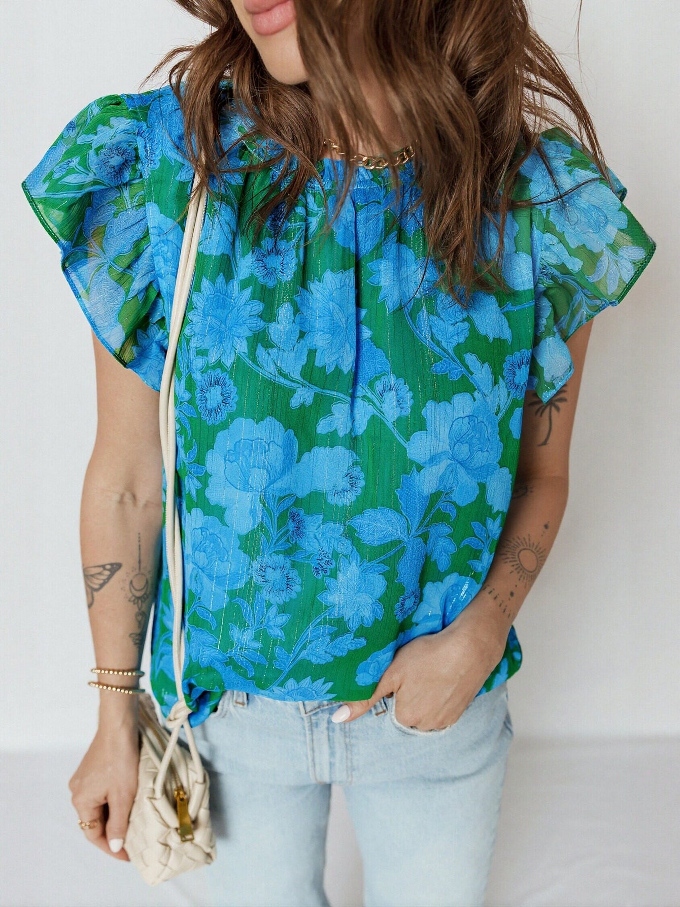Floral Puff Sleeve Blouse