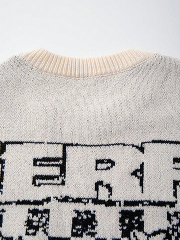 Oversized Graphic Snowman Christmas Sweater