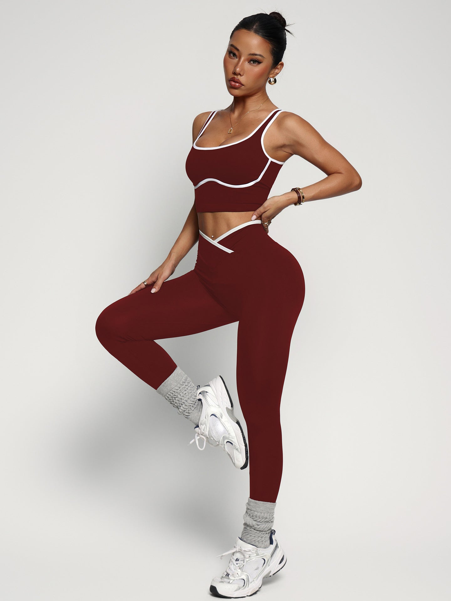 Seamless Cutout Crop Legging Set
