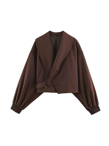 Oversized Buckled Crop Jacket