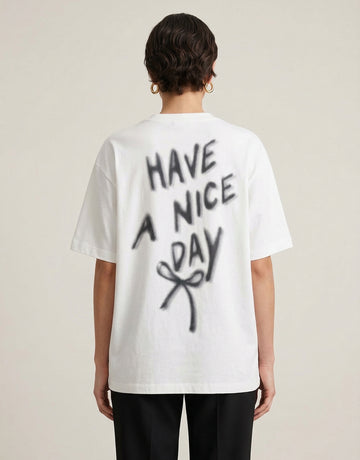 Bow Print Short Sleeves T-Shirt