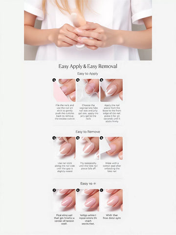 Glossy Pink Oval Press On Nails