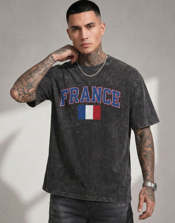 Vintage Washed France Graphic T-Shirt