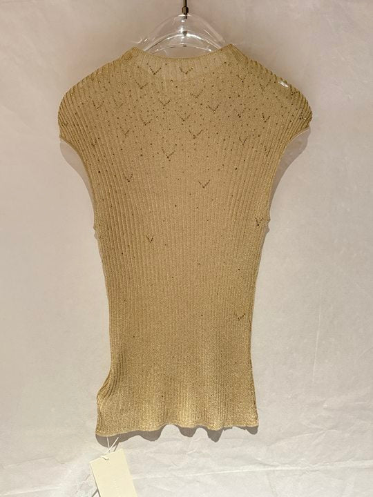 Embroidered Butterfly Shimmer Ribbed Sweater