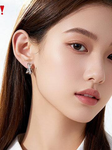 Elegant Sparkling Cross Huggie Earrings