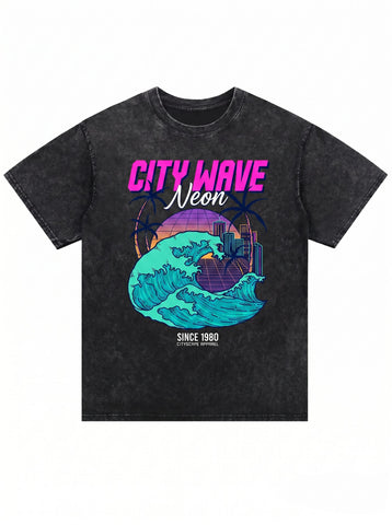Vintage Acid Wash Graphic T-Shirt