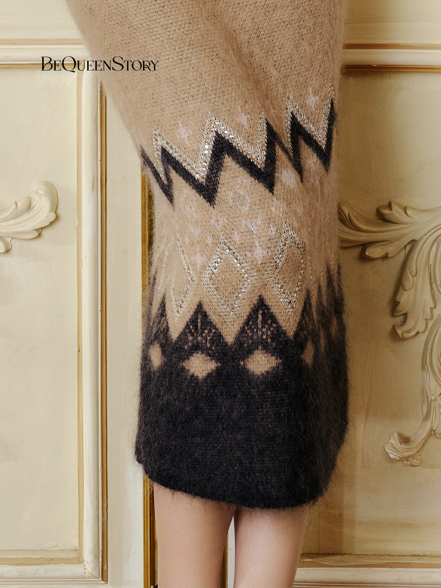 Cozy Fair Isle Knit Midi Skirt
